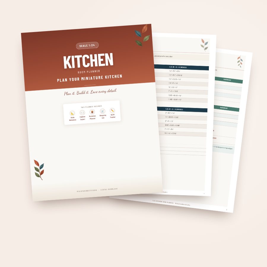 1:24 Kitchen Room Planner: cover and two inside pages
